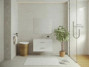 Mobile sotto lavabo sospeso 80 cm Bianco - KAYLA
