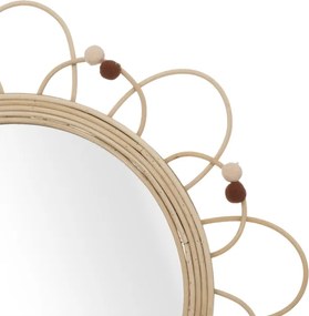 Atmosphera - Specchio da parete per bambini CAMPAIN Ø 38 cm in rattan