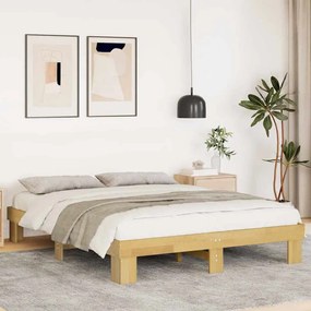 Struttura Letto Senza Materasso 140x190 Cm İn Legno Di Rovere /