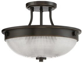 Lampadario Contemporaneo Mantle Vetro Bronzo Palladiano 2 Luci E27