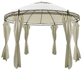 Gazebo Rotondo con Tende 3,5 x 2,7 m