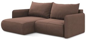 Divano angolare rosa allungabile/con contenitore (con penisola a sinistra) Nanea – Makamii