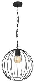 Lampadario a sospensione con catena MERCURE 1xE27/15W/230V nero