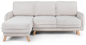 Divano letto variabile in velluto a coste beige divano ad angolo Tori - Bonami Selection