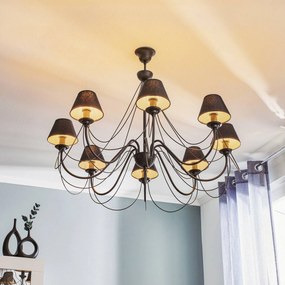 Lampadario a soffitto Bona Euluna, dimmerabile, Nero, Soggiorno / Sala da pranzo, Metallo, Lampadario