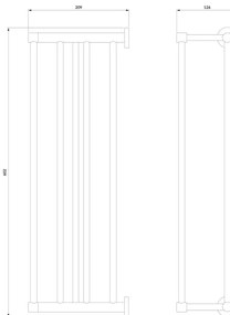 OMNIRES MP60920CR - Appendiabiti da parete MODERN PROJECT 60 cm cromo lucido