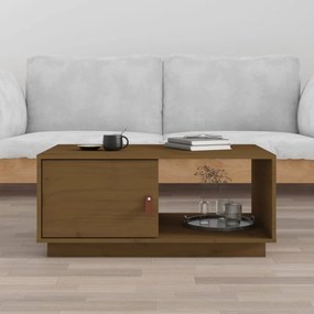 Tavolino Da Salotto Ambra 80x50x35,5 Cm Legno Massello Di Pino /