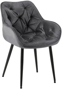 Sedia Tanna Samt - Design Contemporaneo E Comfort Eccezionale / Dunkelgrau