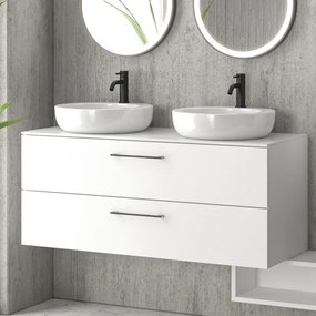 Mobile bagno 120cm con 2 cassetti e piano per lavabo appoggio EL-120P - KAMALU