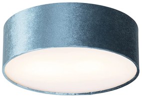 Plafoniera moderna blu 30 cm con interno oro - Drum