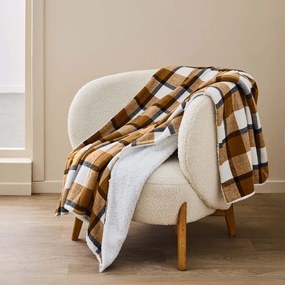 Coperta marrone in sherpa 125x150 cm Ecossais – douceur d'intérieur