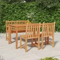 Set da Pranzo per Giardino 4 pz in Legno Massello di Teak 3157151