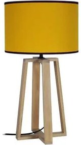 Tosel  Lampade d’ufficio lampada da comodino tondo legno naturale e giallo  Tosel
