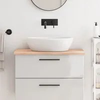 Piano Bagno 80x50x2 cm in Legno Massello Non Trattato 3156023