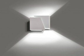 Applique Moderna 1 Luce Frost A Forma Geometrica In Acciaio Bianco