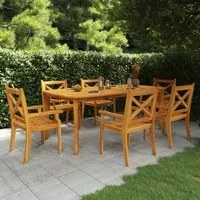 Tavolo da Giardino 200x100x75 cm Legno Massello di Acacia 310304