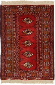 Turkmen Tappeto orientale 90x130 Rosso (Afghanistan) Annodato A Mano