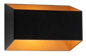 Applique moderna nera con interno oro rettangolare - Alone