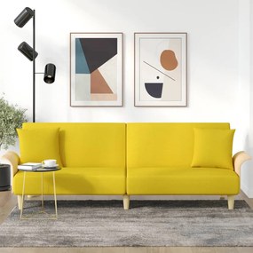 Divano Letto Con Braccioli Giallo Chiaro İn Tessuto /