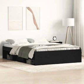 Giroletto Senza Materasso Rovere Nero 140x200 Cm Truciolato /