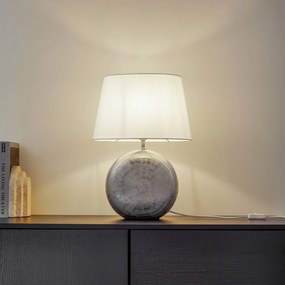 Lampada da tavolo Lindby Florentino, 49 cm, ceramica, tessuto