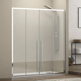 Nicchia doccia 150 cm doppio scorrevole vetro 8mm altezza 200h | KEL6000 - KAMALU