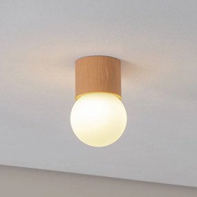 SOLLUX LIGHTING Plafoniera Boomo, Ø 12 cm, legno
