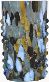 Set di 2 bicchieri in vetro soffiato Confetti Hobnail Marble