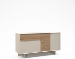 Cassettiera beige/di colore naturale con effetto rovere 146x76x45 cm Carpi – Marckeric