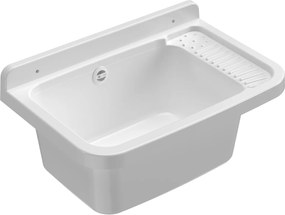 Lavatoio 50x35x24 cm Pilozzo a Parete in Resina Bianco...