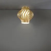 Plafoniera Moderna 1 Luce Helios In Polilux Oro H39 Made In Italy