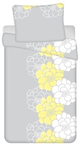 Biancheria da letto singola in cotone grigio 4 pezzi 140x200 cm Flocera - Jerry Fabrics