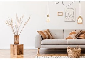 Lampadario a sospensione con filo MIROS 2xE27/60W/230V ragno nero/oro