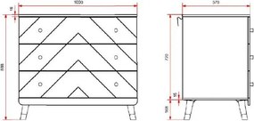 Cassettiera per bambini bianca con fasciatoio 100x100x74 cm Billy – Vipack