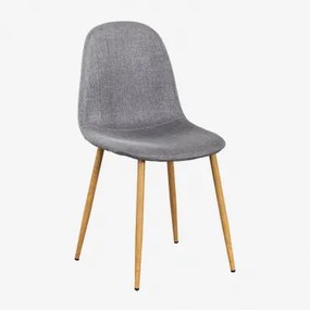 Confezione 2 sedie da pranzo Glamm Grigio Chiaro & Legno naturale - Sklum