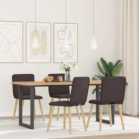 Sedie Da Pranzo 4 Pz Marrone Scuro İn Tessuto /