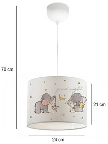 Lampadario per cameretta CANDY 1xE27/40W/230V bianco/beige