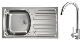 ALVEUS - Lavello da cucina BASIC 78x43,5 cm + miscelatore per lavello VIOLA 36,7 cm in acciaio inox