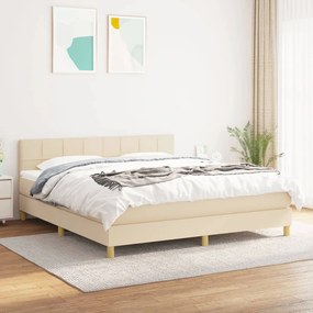 Giroletto A Molle Con Materasso Crema 160x200 Cm İn Tessuto /