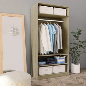 Armadio Rovere Sonoma 100x50x200 Cm İn Legno Multistrato /