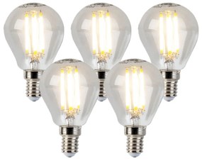 Set di 5 lampadine LED a globo E14 dimmerabili P45 5W 470lm 2700K