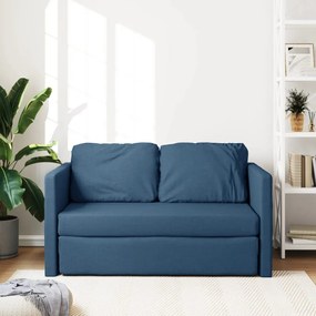 Divano letto da terra 2 in 1 blu 112x174x55 cm tessuto