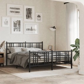 Giroletto Senza Materaso Con Pediera İn Metallo Nero 160x200 Cm /