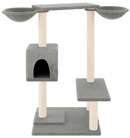 Albero per gatti con tiragraffi grigio chiaro 82 cm