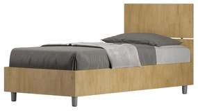 Letto Singolo 80x190 Demas con Rete Contenitore e Stile Minimalista, Quercia / Con Rete