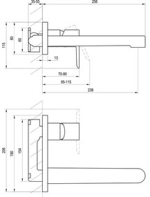 Ravak X070146 - Miscelatore per lavabo da incasso PURI cromo lucido