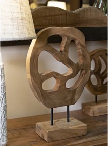 Scultura Lubang In Teak Riciclato Cm 25X10X38 (Pezzi Unici - Non Rip. In Serie)