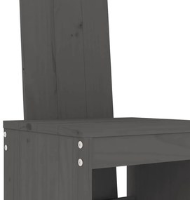 Set bar da giardino 3 pz grigio in legno massello di pino
