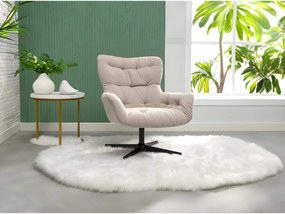 Poltrona girevole in Tessuto Beige - OPHELIE