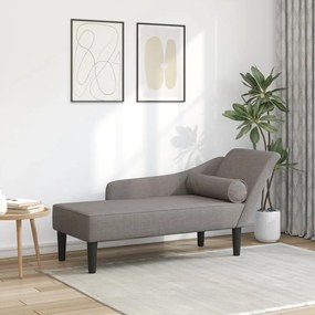 Chaise Longue Con Cuscini Tortora İn Tessuto /